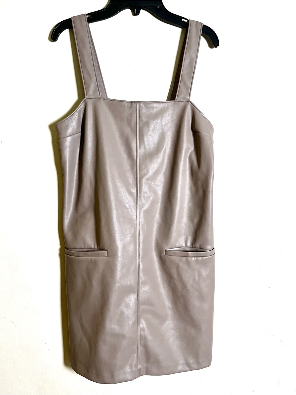 Abercrombie & Fitch Taupe Faux Leather Mini Dress